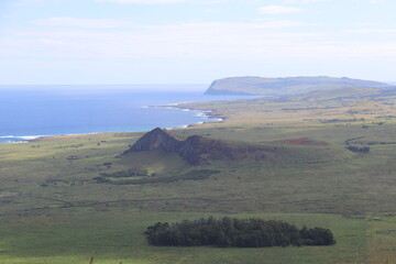 Volcan Rano Raraku à l'île de Pâques	
