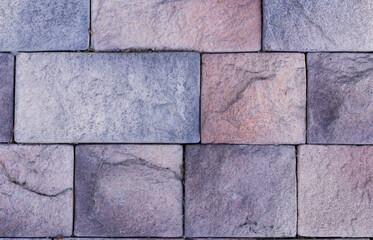 New stone cladding plates on wall closeup