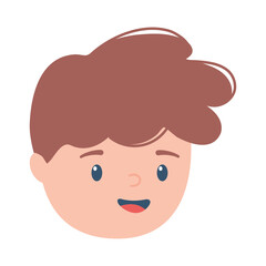 Obraz premium boy face cartoon character isolated icon design white background