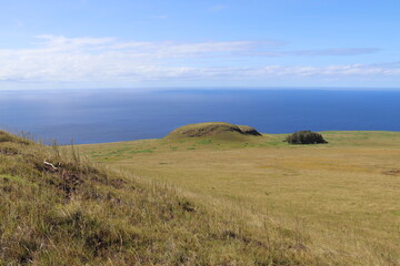 Colline du volcan Poike à l'île de Pâques	