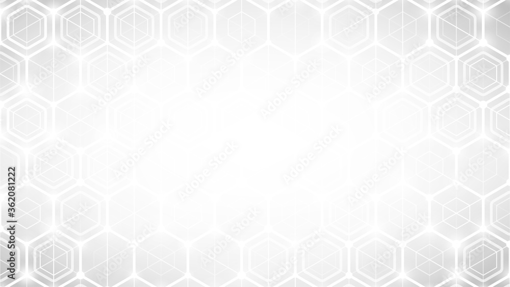 Poster white futuristic background. hexagon shapes. technology presentation template. neutral backdrop for 