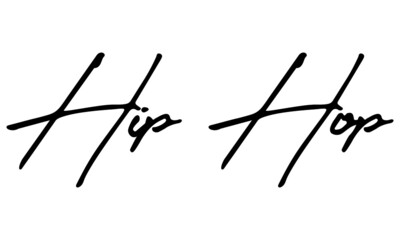 Hip Hop Handwritten Font Calligraphy Black Color Text 
on White Background