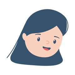 Obraz premium girl face character cartoon isolated icon design white background