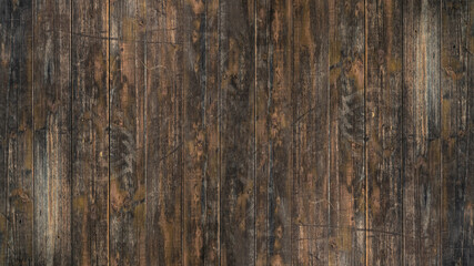 Naklejka premium old brown rustic dark grunge wooden texture - wood background banner 