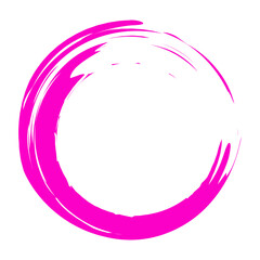 Grunge circle brush stroke isolated on white background. Pink paint grunge circle. Brush stroke vector. For round ink and banner design. Round paint grunge circle. Hand drawn paintbrush shape,vector