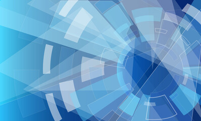 Obraz premium Abstract technology background. Elegant white blue texture background for web site, tech design and backdrop. Creative circle and circuit technology solutions with gear. Abstract vector illustration