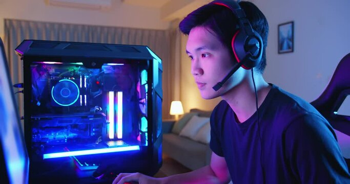 cyber sport gamer playing game