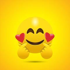 Smiling Face Emoji Giving Korean Finger Heart