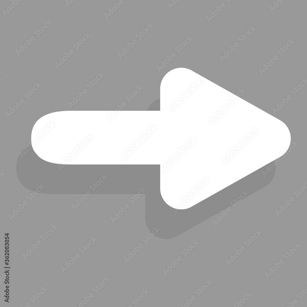 Poster arrow icon isolated on gray background. trendy arrow icon in flat style for web site. creative white