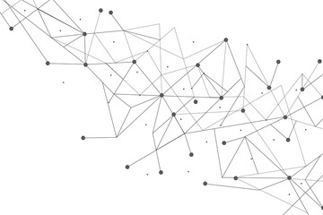 Network abstract connection isolated on white background.Network technology background with dots and lines for backdrop and ai design. Modern abstract concept.Vector illustration of network technology