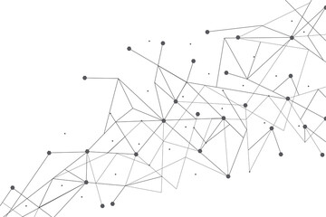 Network abstract connection isolated on white background.Network technology background with dots and lines for backdrop and ai design. Modern abstract concept.Vector illustration of network technology