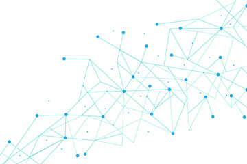 Obraz premium Network abstract connection isolated on white background. Network technology background with dots and lines for backdrop and ai design.Modern abstract concept.Vector illustration of network technology