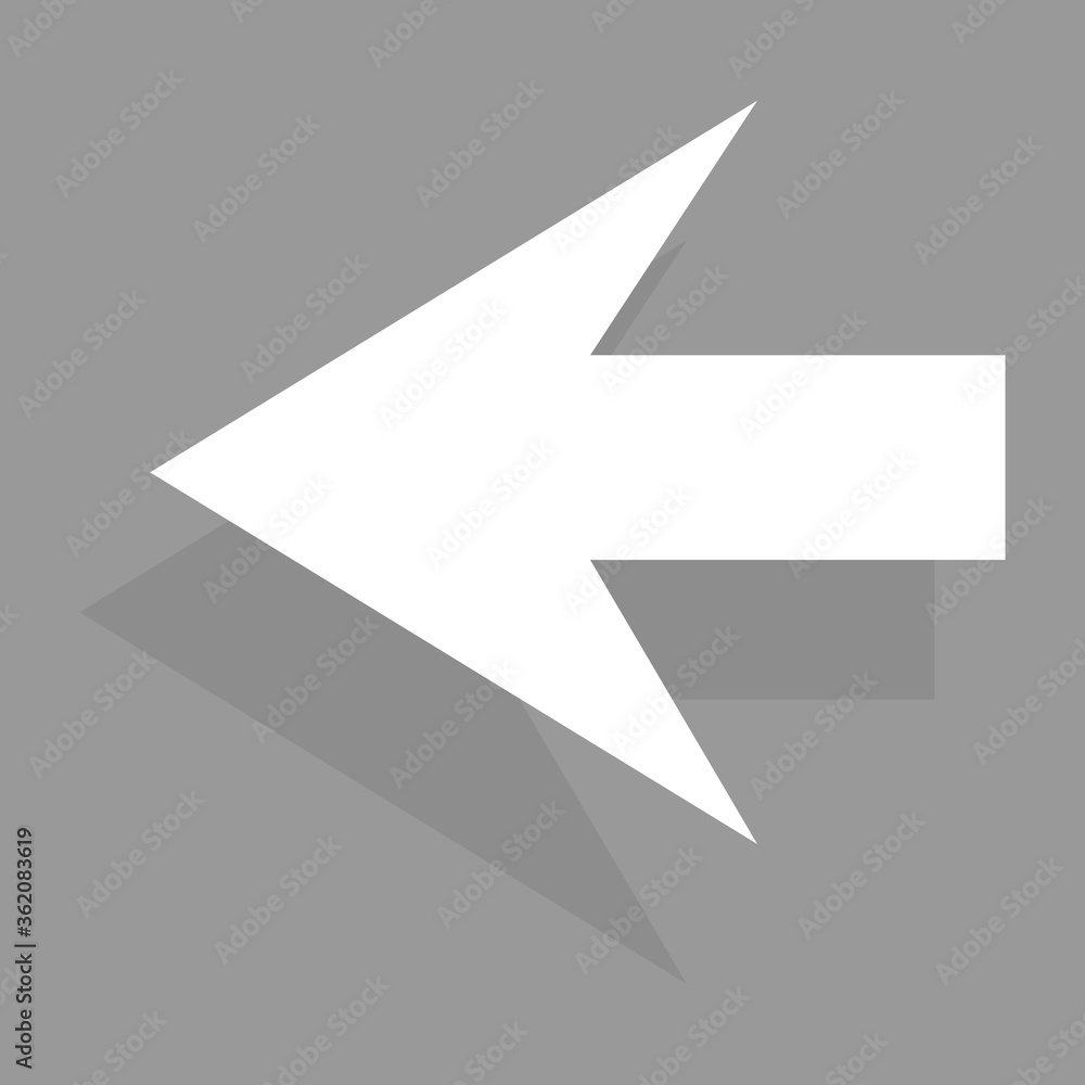 Poster arrow icon isolated on gray background. trendy arrow icon in flat style for web site. creative white
