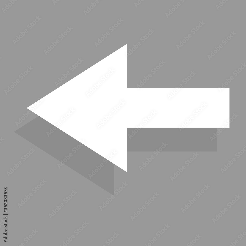 Poster arrow icon isolated on gray background. trendy arrow icon in flat style for web site. creative white