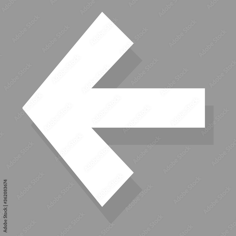 Poster arrow icon isolated on gray background. trendy arrow icon in flat style for web site. creative white