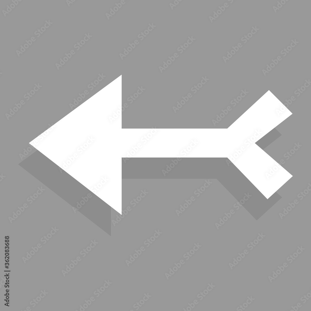 Poster arrow icon isolated on gray background. trendy arrow icon in flat style for web site. creative white