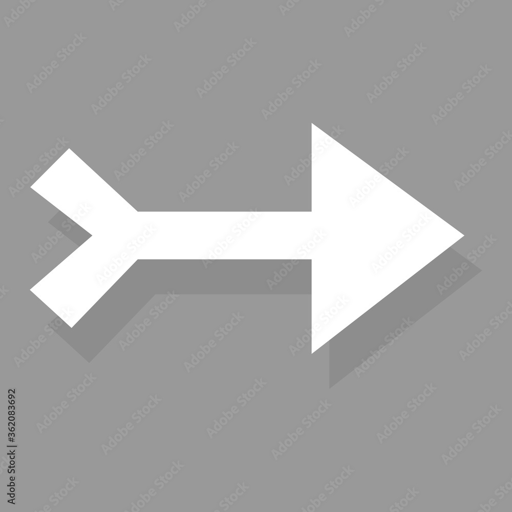 Poster arrow icon isolated on gray background. trendy arrow icon in flat style for web site. creative white
