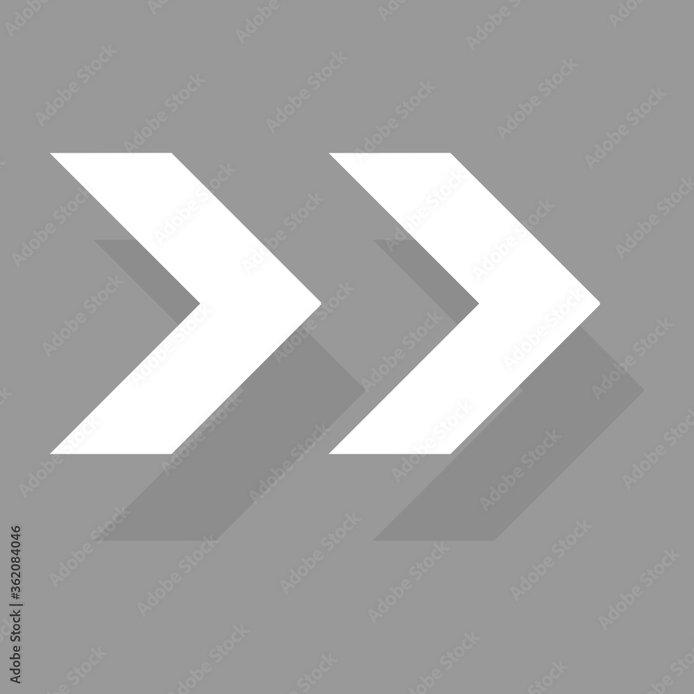 Poster arrow icon isolated on gray background. trendy arrow icon in flat style for web site. creative white