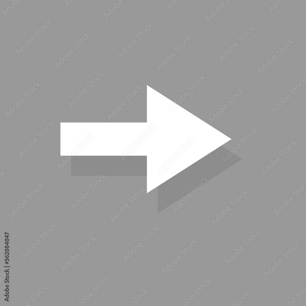 Poster arrow icon isolated on gray background. trendy arrow icon in flat style for web site. creative white