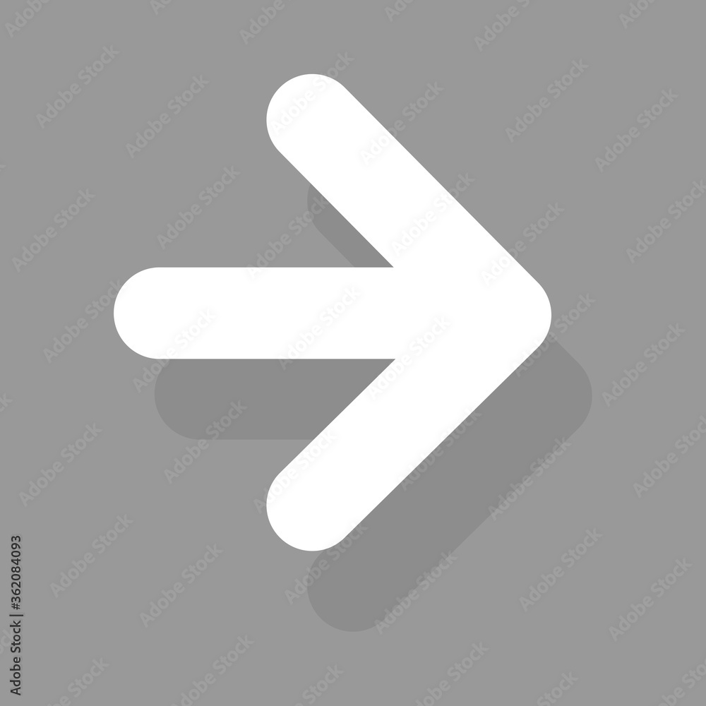 Poster arrow icon isolated on gray background. trendy arrow icon in flat style for web site. creative white