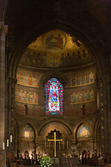 Fototapeta na wymiar Interior of the Notre Dame Cathedral in Strasbourg, France