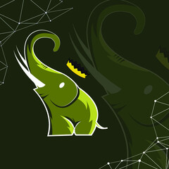 green elephant vector
