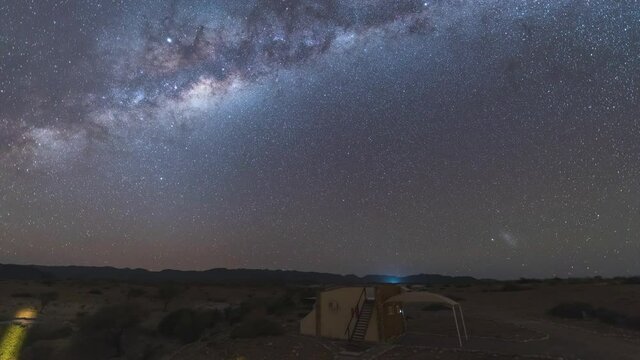 4K, 10BIT, YUV422 timelapse of milky way,starry night sky in Namibia