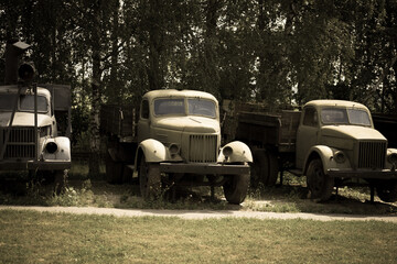Obraz na płótnie Canvas The Soviet Union heavy military vehicles from the period of World War II