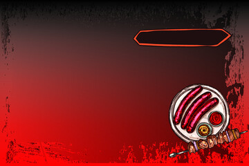 Fototapeta premium Volante de Comidas Asadas