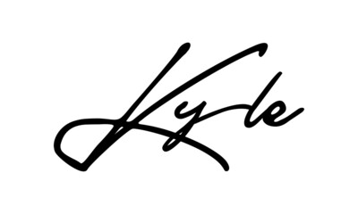 Kyle Handwritten Font Calligraphy Black Color Text 
on White Background