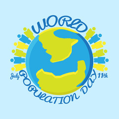 Vector illustration,banner or poster of world population day. world population day concept.