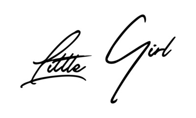 Little Girl Handwritten Font Calligraphy Black Color Text 
on White Background