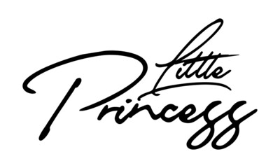 Little Princess Handwritten Font Calligraphy Black Color Text 
on White Background