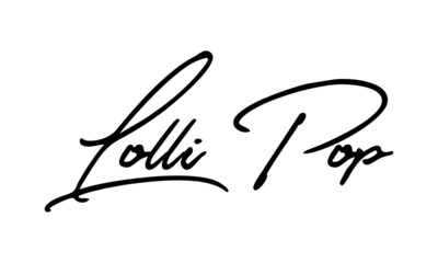 Lolli Pop Handwritten Font Calligraphy Black Color Text 
on White Background