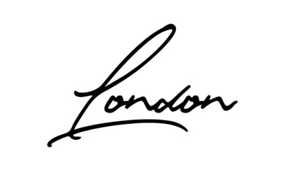 London Handwritten Font Calligraphy Black Color Text 
on White Background