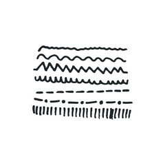 Set of handmade, hand drawn underline strokes isolated on white background EPS Vector 