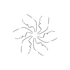 Vintage sunburst, explosion doodles isolated on white background EPS Vector Abstract