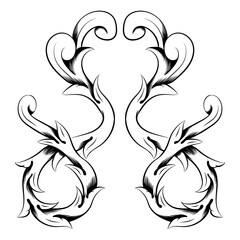 Ornament vintage antique design asset, vector illustration elegant retro classic antique template sign isolated concept
