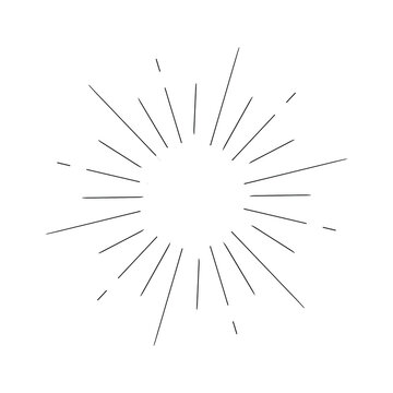 Vintage sunburst, explosion doodles isolated on white background EPS Vector Abstract
