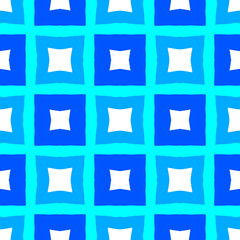 Abstract geometric blue squares seamless pattern background. 