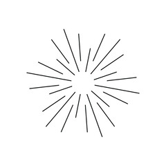 Vintage sunburst, explosion doodles isolated on white background EPS Vector Abstract