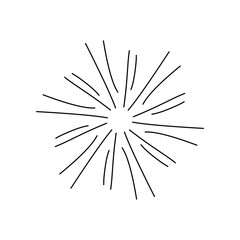 Fototapeta premium Vintage sunburst, explosion doodles isolated on white background EPS Vector Abstract