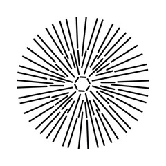 Obraz premium Vintage sunburst, explosion doodles isolated on white background EPS Vector Abstract