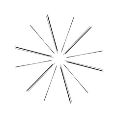 Vintage sunburst, explosion doodles isolated on white background EPS Vector Abstract