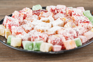 Lokum candies in a platter