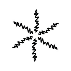 Vintage sunburst, explosion doodles isolated on white background EPS Vector Abstract