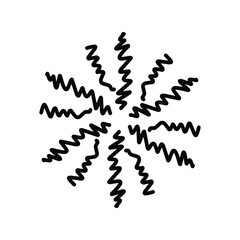 Vintage sunburst, explosion doodles isolated on white background EPS Vector Abstract