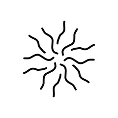 Vintage sunburst, explosion doodles isolated on white background EPS Vector Abstract