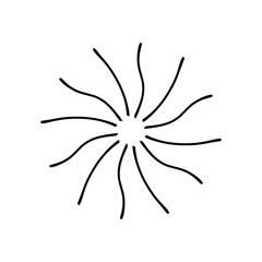 Fototapeta premium Vintage sunburst, explosion doodles isolated on white background EPS Vector Abstract