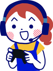 ゲーム　eスポーツ　女性　笑顔